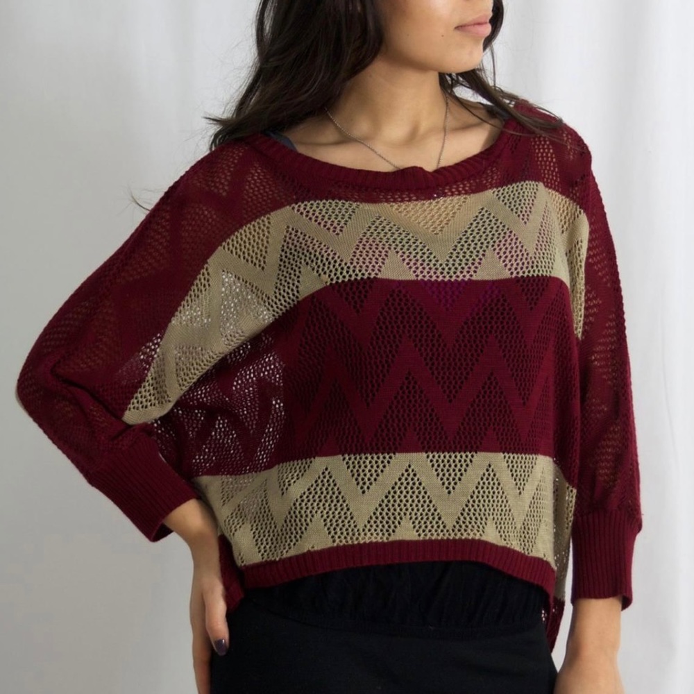 Striped Knitted Poncho top
